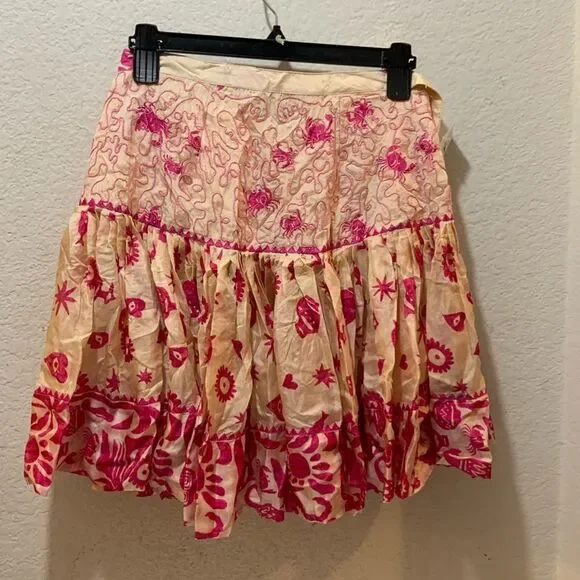 ALÉMAIS esmerelda Printed Mini Skirt 100% silk